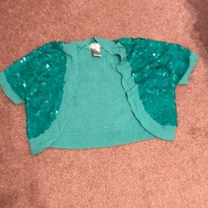 Juniors Turqoise Open Crop Top